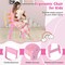 Costway Kids Vanity Table & Chair Set 2-in-1 Princess Pretend Play Makeup Vanity Set Pink/White
